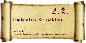 Luptovics Krisztina névjegykártya